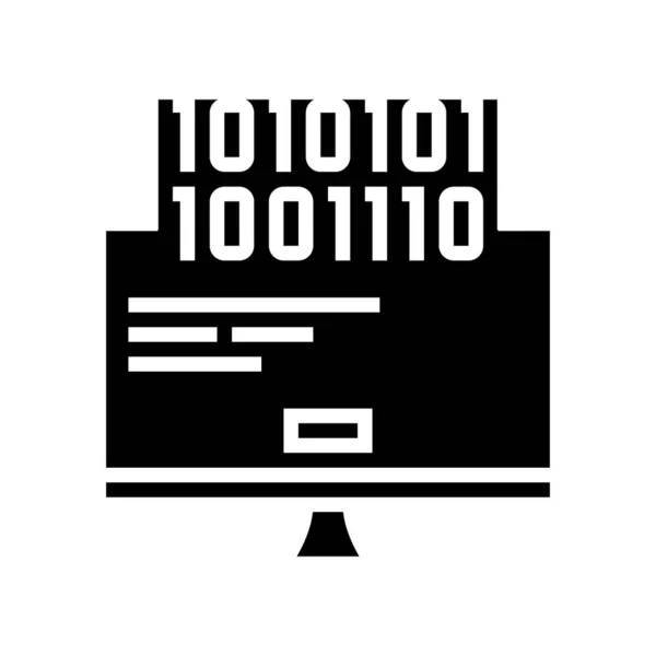 Komputerowy błąd śmiertelny glif ikona wektor ilustracji — Wektor stockowy