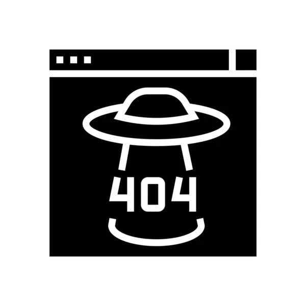 404 Internet página web erro glifo ícone vetor ilustração —  Vetores de Stock