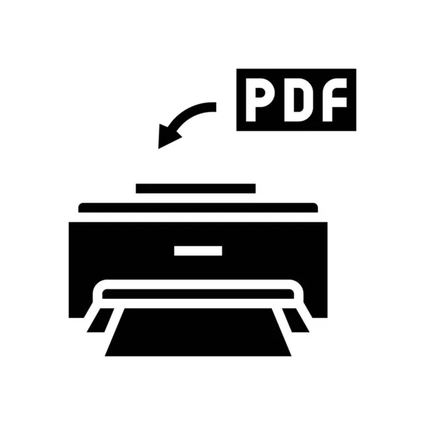 Tisk PDF souboru s obrázkem vektoru ikony — Stockový vektor