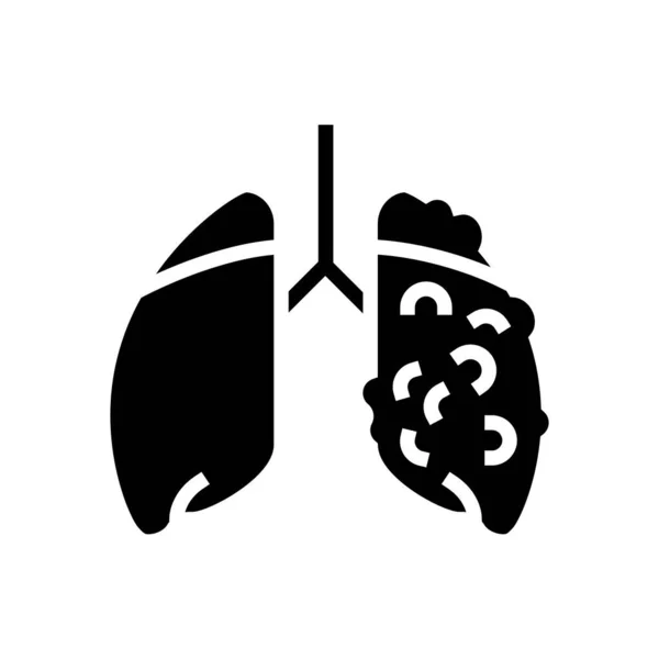Ards doença respiratória glifo ícone vetor ilustração — Vetor de Stock