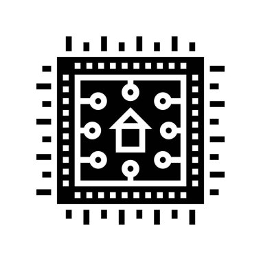 akıllı ev sistemi simge vektör çiziminin çipi