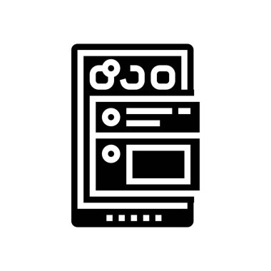 Tablet simge vektör illüstrasyonunda sosyal sayfa