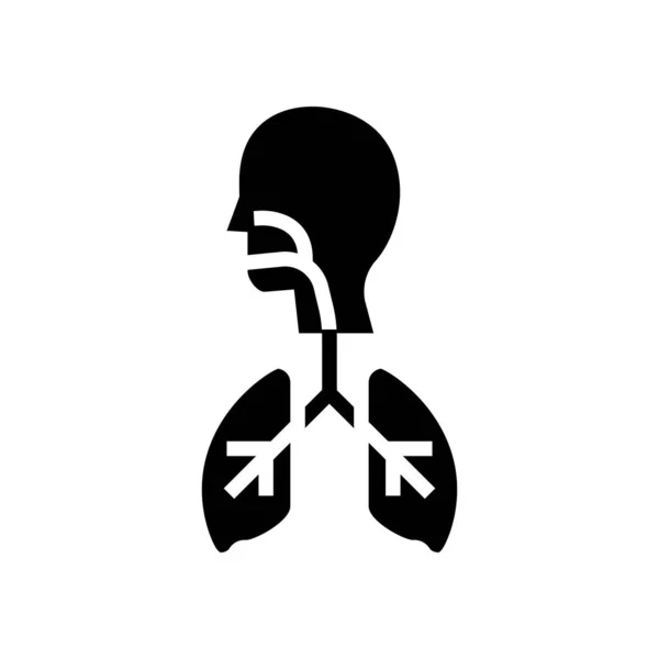 Poumons sains illustration vectorielle icône glyphe — Image vectorielle