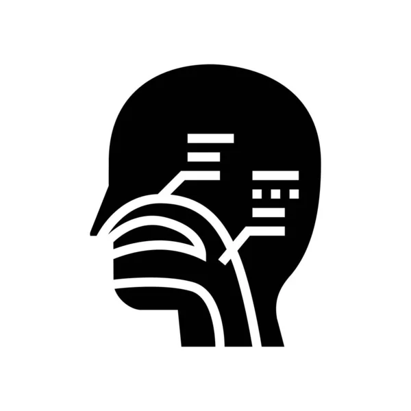 Pasajes nasales glifo icono vector ilustración — Archivo Imágenes Vectoriales