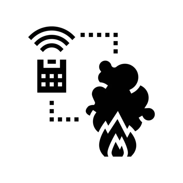 Система пожарной сигнализации умной домашней иллюстрации иконок иконок — стоковый вектор