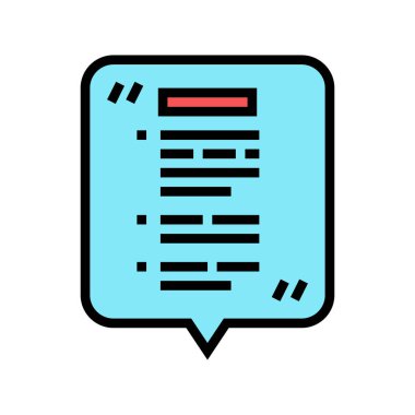 sözlü rapor renk ikonu vektör illüstrasyonu