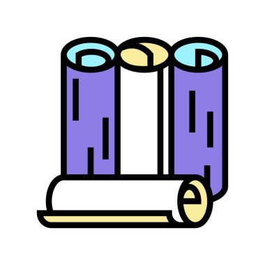 duvar kağıdı renk ikonu vektör illüstrasyonunu rulo