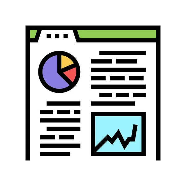 Análisis informe icono de color vector ilustración — Vector de stock
