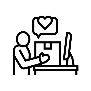 Teftiş satırı simgesi çizimi gibi bir müşteri