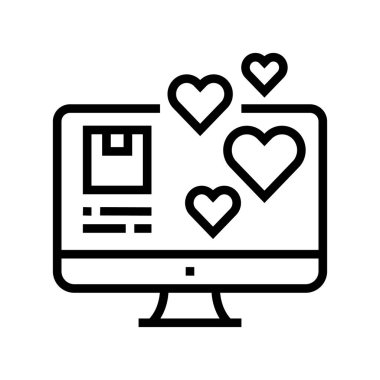 Geri besleme çizgisi ikon vektör illüstrasyonu gibi ürün