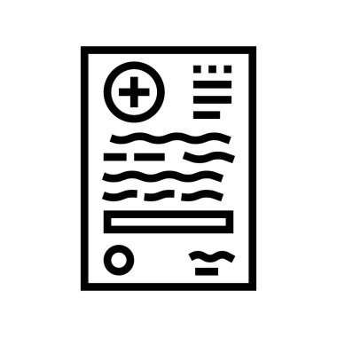 tıbbi rapor satırı ikon vektör illüstrasyonu