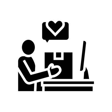 Glyph simge vektör illüstrasyonu gibi bir müşteri