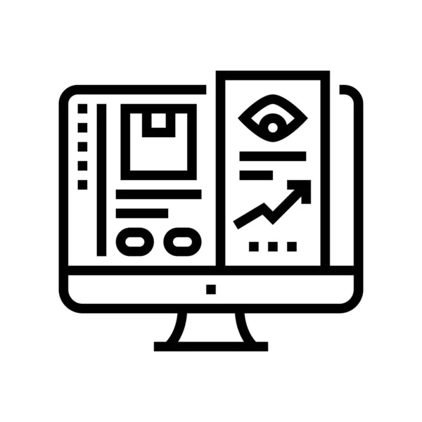 Online review lijn pictogram vector illustratie — Stockvector