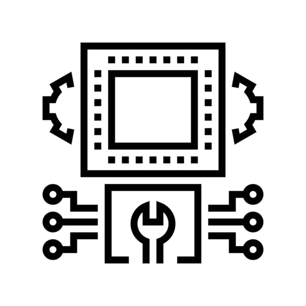 Ingénierie système ligne icône vectoriel illustration — Image vectorielle