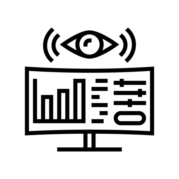 Monitoring rendszer vonal ikon vektor illusztráció — Stock Vector