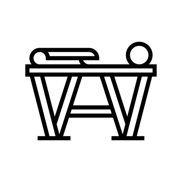 Vorbereitung für das Kleben der Tapete Linie Symbol Vektor Illustration — Stockvektor