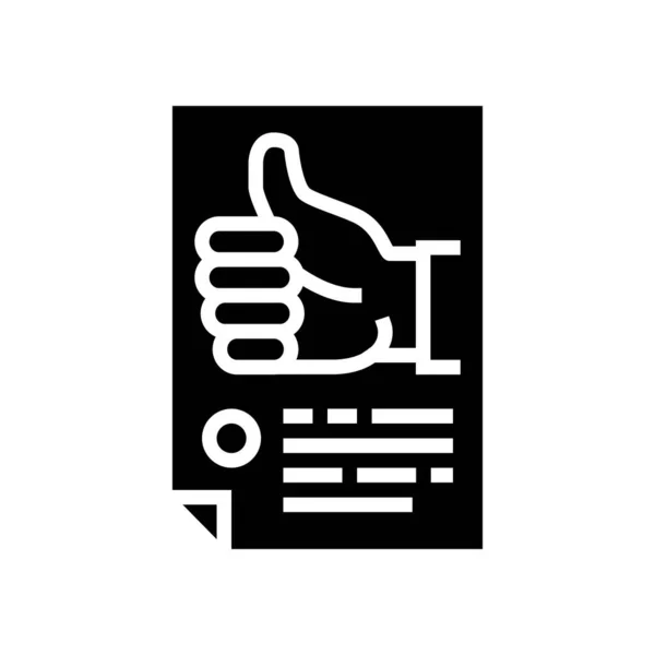 Positives Feedback Glyphen-Symbol-Vektor-Illustration — Stockvektor