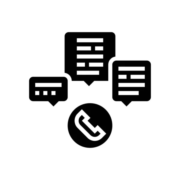 Call center ondersteuning glyph pictogram vector illustratie — Stockvector