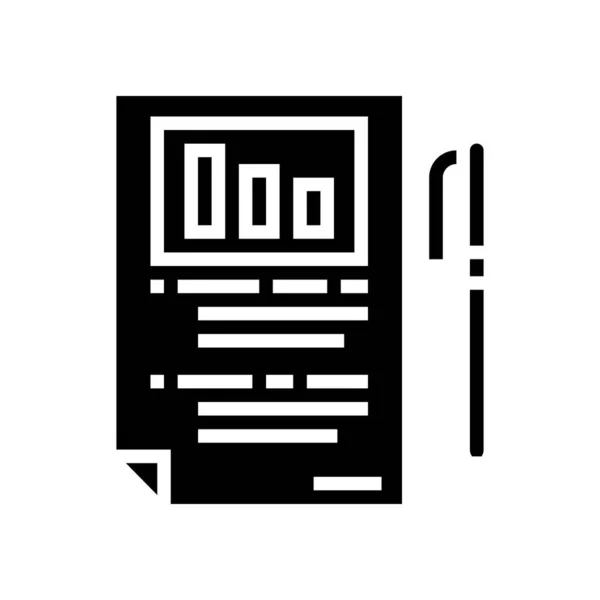 Business report glyph icon vector illustration — 스톡 벡터