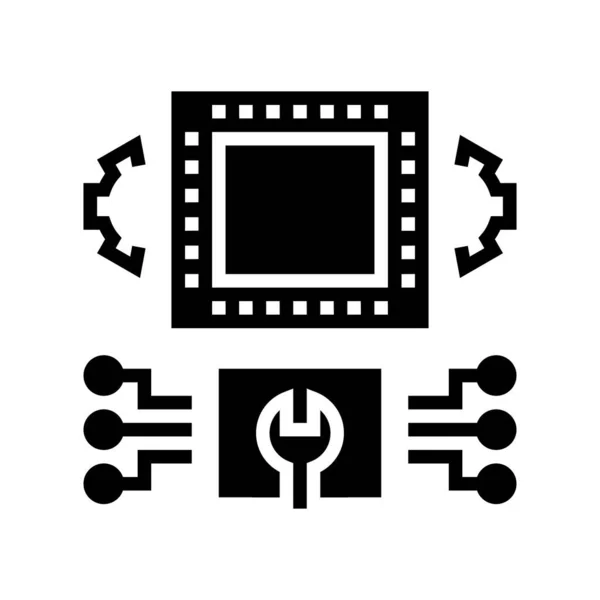 Műszaki rendszer glyph ikon vektor illusztráció — Stock Vector