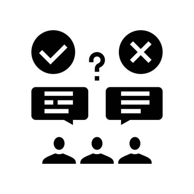 Yanlış ve doğru görüş glifleri vektör illüstrasyonu