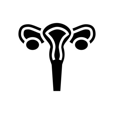 Rahim kadın organ glifleri ikon vektör çizimi