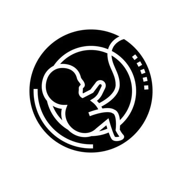 Pregnancy embryo glyph icon vector illustration sign — Stock Vector