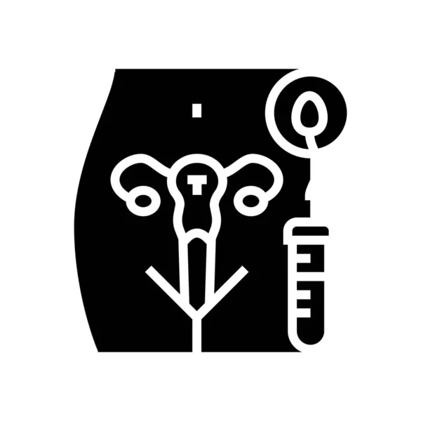 Inseminazione artificiale glyph icona vettore illustrazione segno — Vettoriale Stock