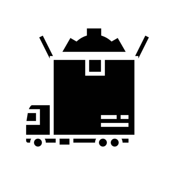 Product transport vracht glyph pictogram vector illustratie — Stockvector