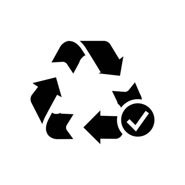 Recycling Zeichen Glyphen Symbol Vektor Illustration Zeichen — Stockvektor