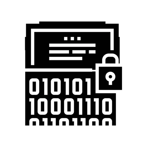 Encriptação binária ícone glifo vetor ilustração sinal — Vetor de Stock