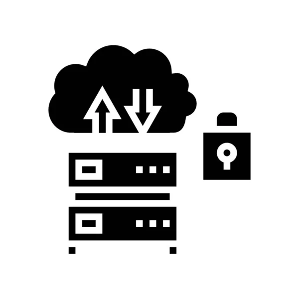 Protezione server glyph icona vettoriale illustrazione segno — Vettoriale Stock