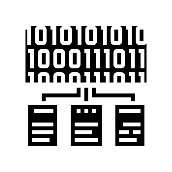 ファイル暗号化グリフアイコンベクトル図記号 — ストックベクタ