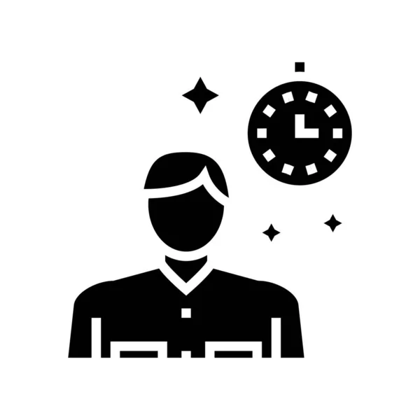 Nostalgie humaine glyphe icône vectoriel illustration signe — Image vectorielle
