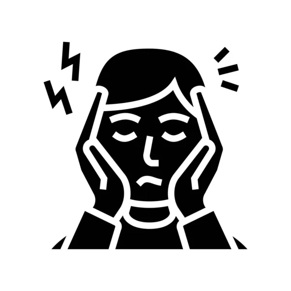 Depression, nervous disorder glyph icon vector illustration — Stock Vector