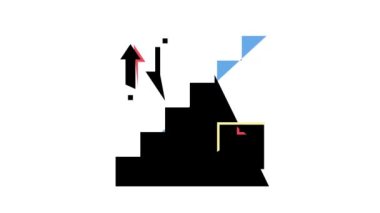 Kutuyu yukarı ve aşağı taşımak basamaklar renk canlandırması