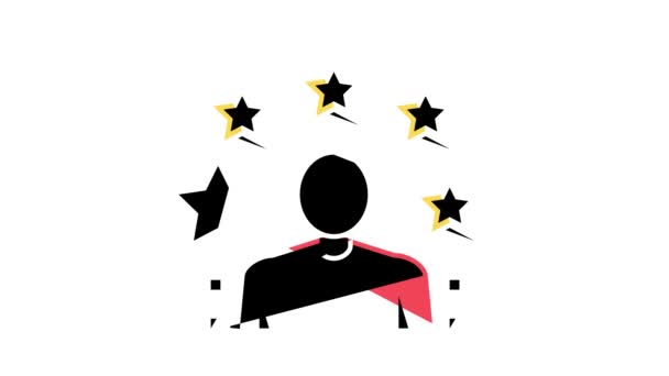 Om cu stele revizuire color icon animație — Videoclip de stoc
