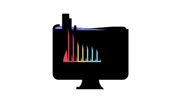 Online market monitoring color icon animation — Stock Video