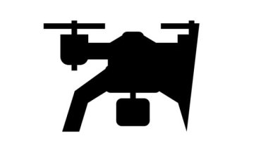 Kamera çizgisi simgesi canlandırması olan drone