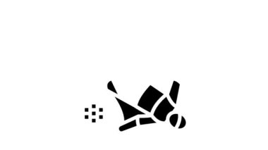 wingsuit uç adam glyph simge animasyonu uçar