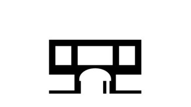 Mağaza binası glyph simge canlandırması