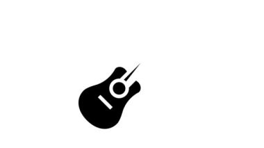 gitar glyph simgesi animasyonunda çalmak