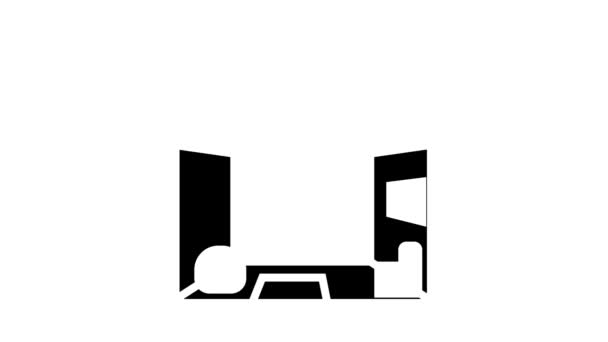 Apartment rent glyph icon animation — Stock Video