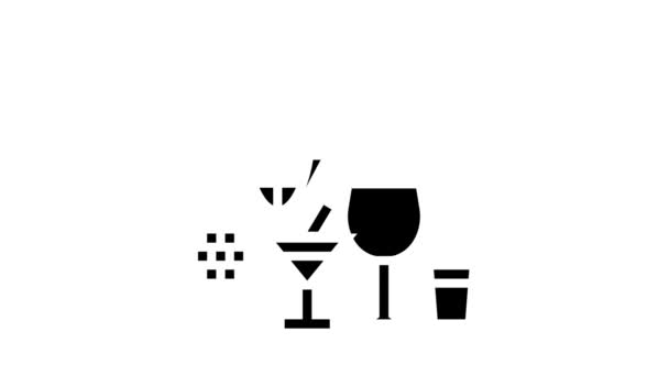 Alcoholic tour glyph icon animation — Stock Video