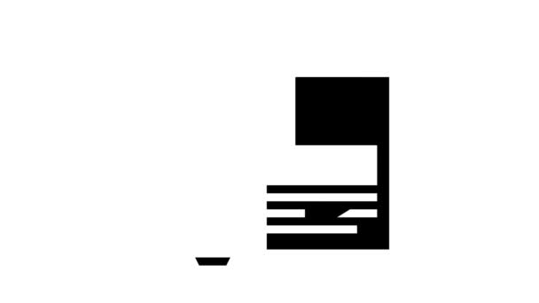 Idee op papier lijst glyph pictogram animatie — Stockvideo