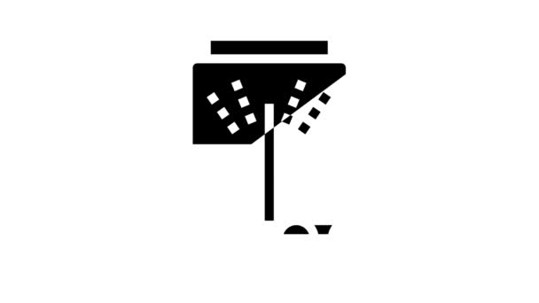 Snijmachine multiplex fabriek glyph pictogram animatie — Stockvideo