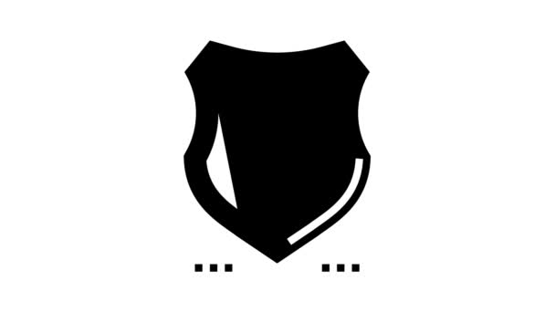 Protección humana escudo glifo icono de animación — Vídeo de stock
