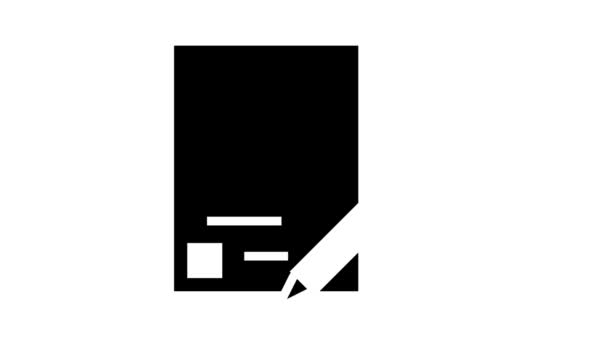 Firma accordo icona glyph animazione — Video Stock