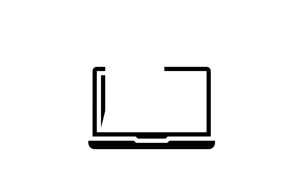 Internet finance report glyph icon animation — Vídeo de Stock