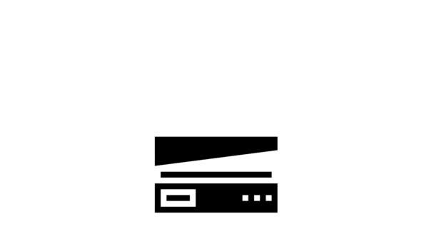 Animación del icono del glifo del centro de datos — Vídeo de stock